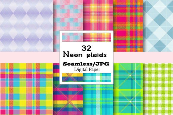 A Professional Review of the Neon Plaids Digital Paper Pack