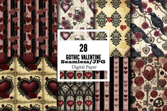 Beyond Romance: The Gothic Valentine Seamless Pattern