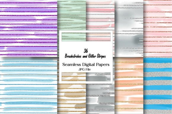 Bringing Artistry to Life: Brushstrokes and Glitter Stripes Papers