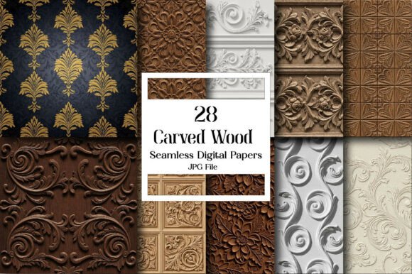 Carved Wood Digital Paper: A Versatile Asset for Creative Projects