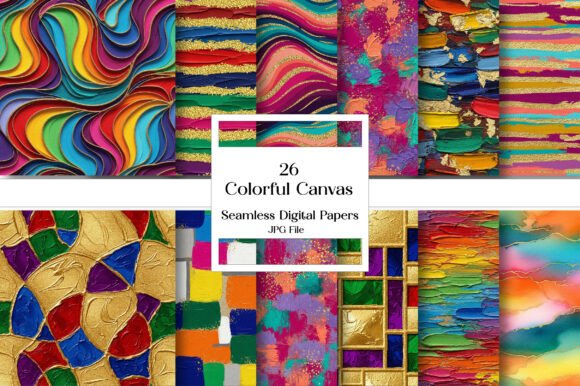 Colorful Canvas Seamless Digital Paper Textures: A Versatile Creative Asset