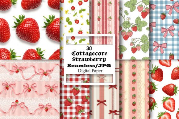 Cottagecore Strawberry: A Sweet Pattern for Digital Creativity