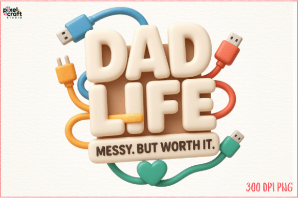 Dad Life Messy Worth It PNG T-shirt Design File