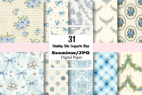 Exploring the Creative World of Shabby Chic Coquette Blue Digital Paper