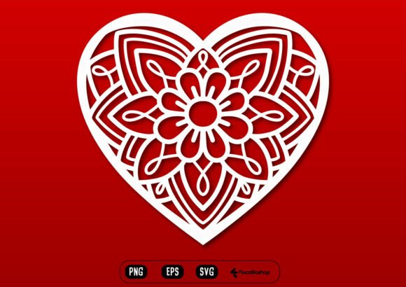 Floral Zentangle Heart Cut File