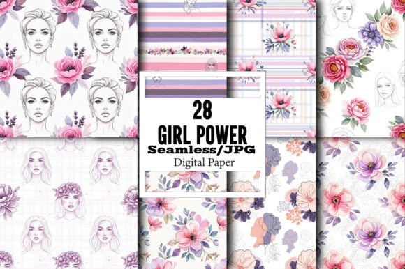 Girl Power Digital Pattern: Versatile Digital Art