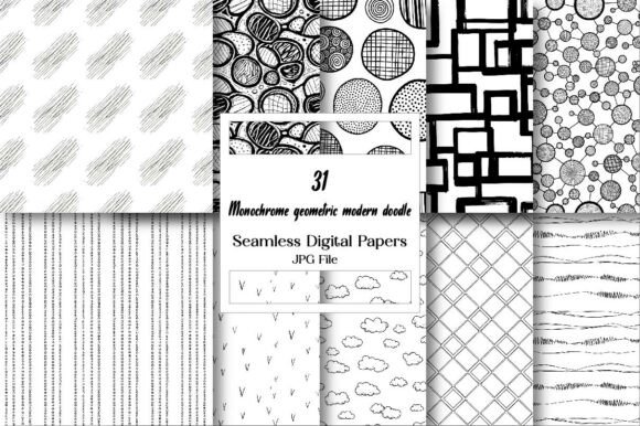Monochrome Geometric Modern Doodle: A Versatile Design Trend for Contemporary Creators