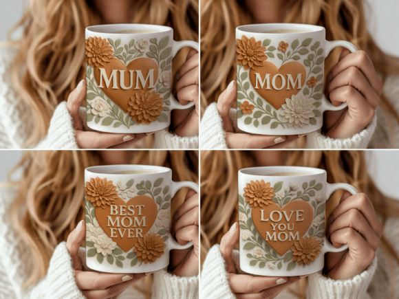 Mother’s Day Mug Wrap Bundle: Elegant Vintage Designs