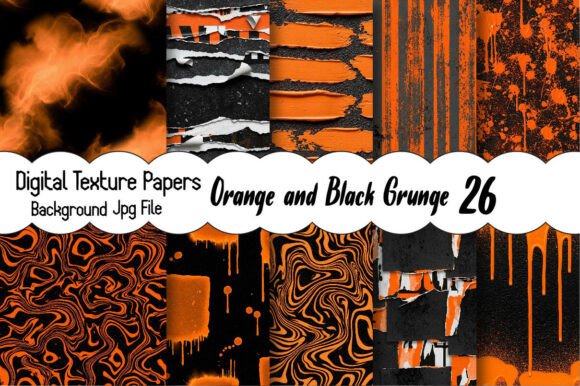 Orange and Black Grunge Digital Paper: Your Creative Cornerstone