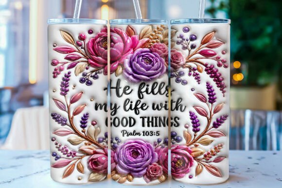 The Inflated Christian Faith Floral Tumbler: Combining Artistry with Inspiration