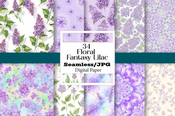 Unlock Creative Magic with Floral Fantasy Lilac Seamless Papers