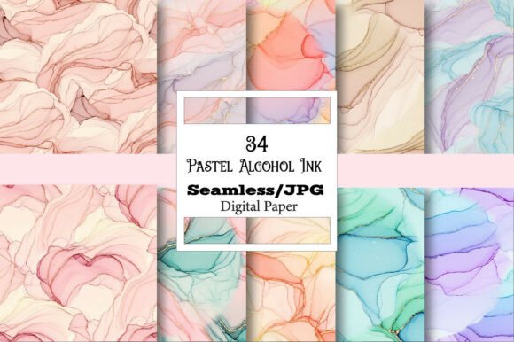 Unlock Your Creativity with a Pastel Alcohol Ink Background Bundle