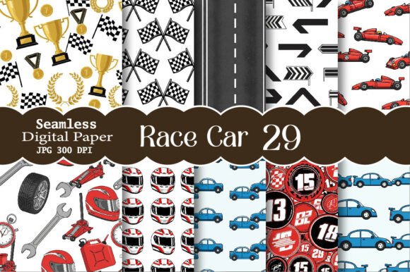 Unlock Your Creativity with a Race Car Digital Paper Bundle