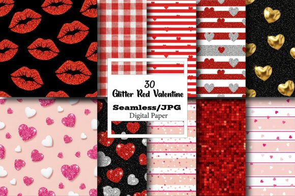 Unlock Your Creativity with Glitter Red Valentine Digital Paper