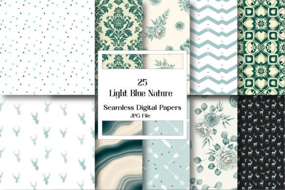 Unlocking Creativity with the Light Blue Nature Digital Paper Set